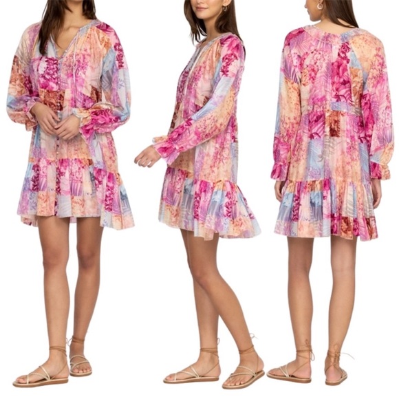 Johnny Was Dresses & Skirts - JOHNNY WAS Etta Check Plaid Silk Mini Dress XL